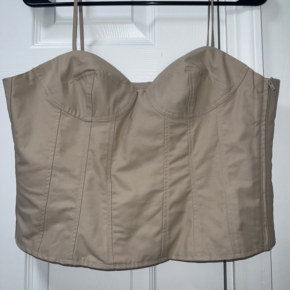 NWT H&M nude corset top adjustable straps